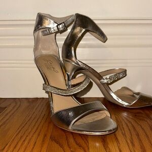 Elegant Silver High Heel Sandals